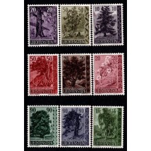 Liechtenstein. Blandet lot med træer og buske. Postfrisk.